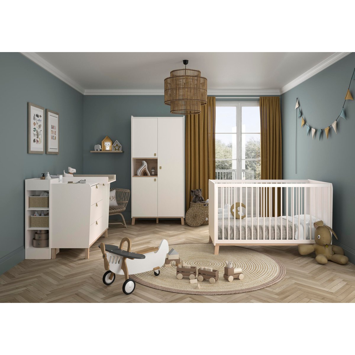 Armoire 3 portes niche vintage pour blanc, GALIPETTE