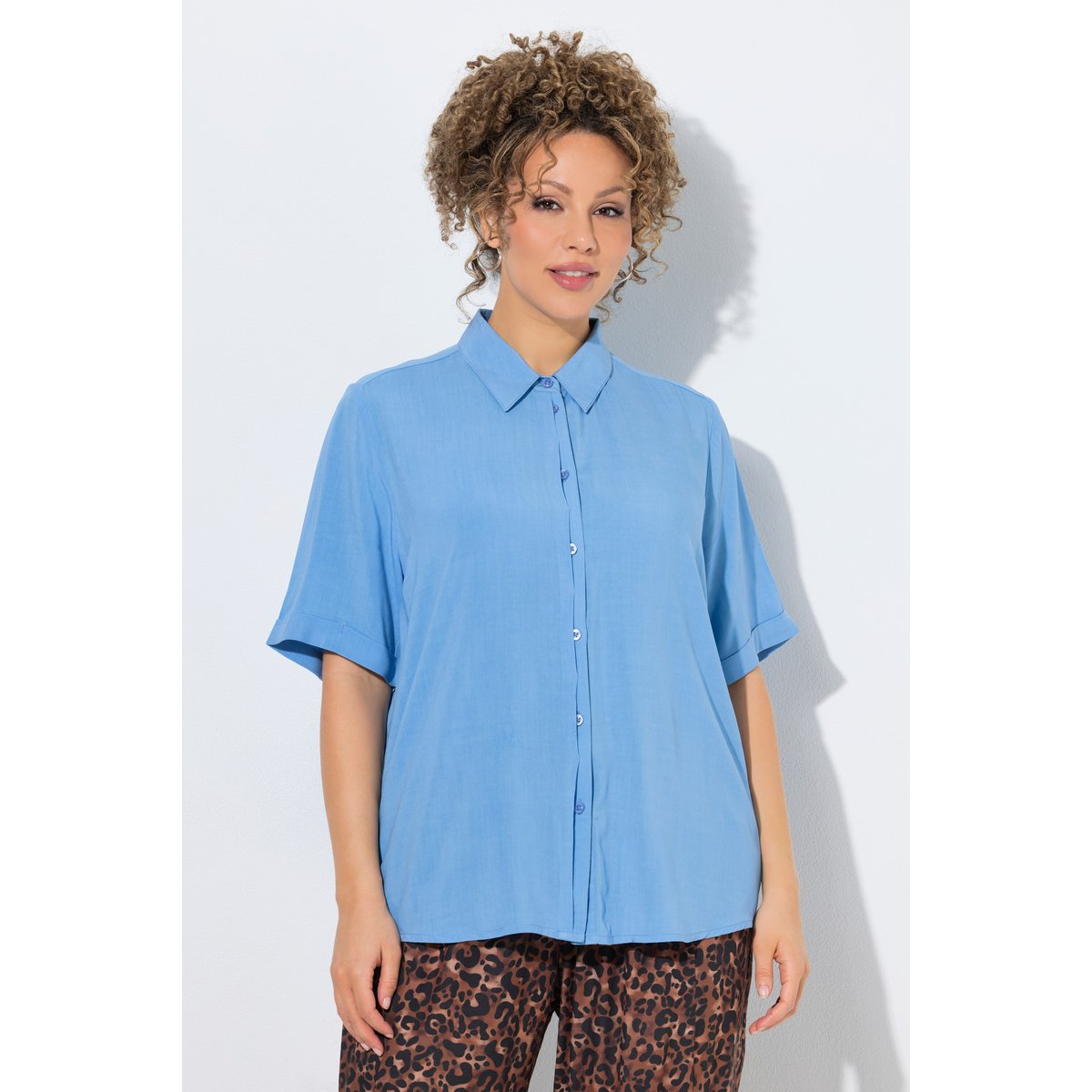 Chemisier coupe évasée bleu tendre, ULLA POPKEN