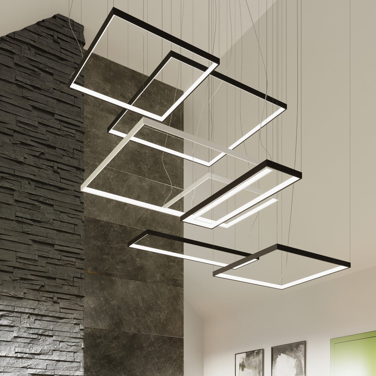 Lustre Aluminium Blanc LED 1 Nelya blanc, EDEN
