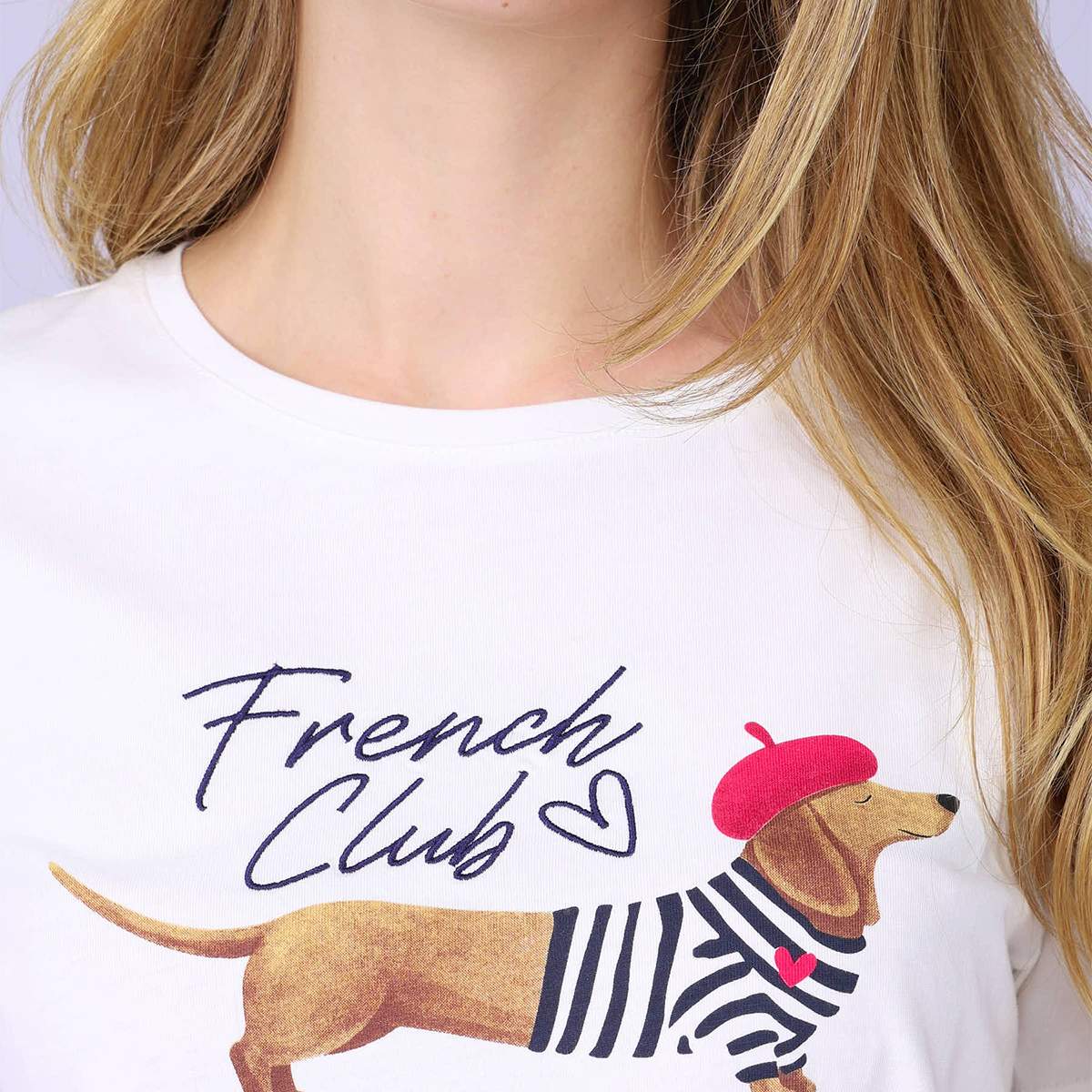T-shirt teckel blanc casse, MISE AU GREEN