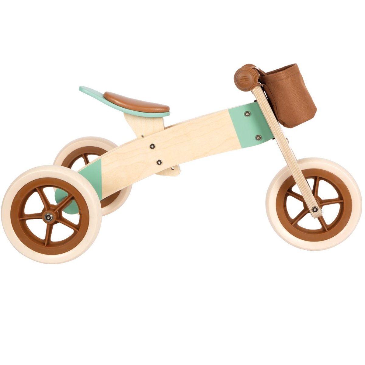 Draisienne Tricycle 2 en 1 Maxi Brun caramel marron, SMALL FOOT COMPANY