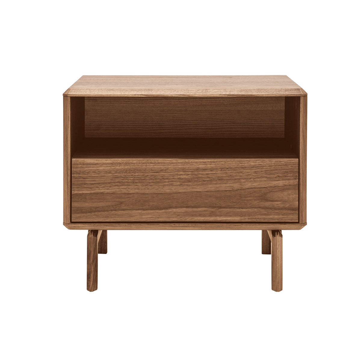 Table de chevet bois foncé noyer SUVA noyer, MILIBOO