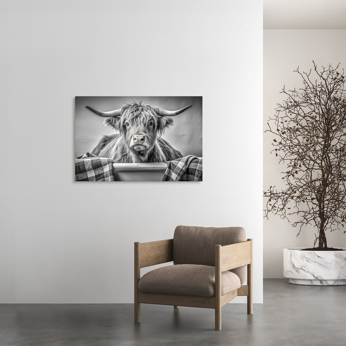 Tableau Sur Toile Buffle Au Bain ANIMAUX tableaux sur toile-noir & blanc, CEANOTHE