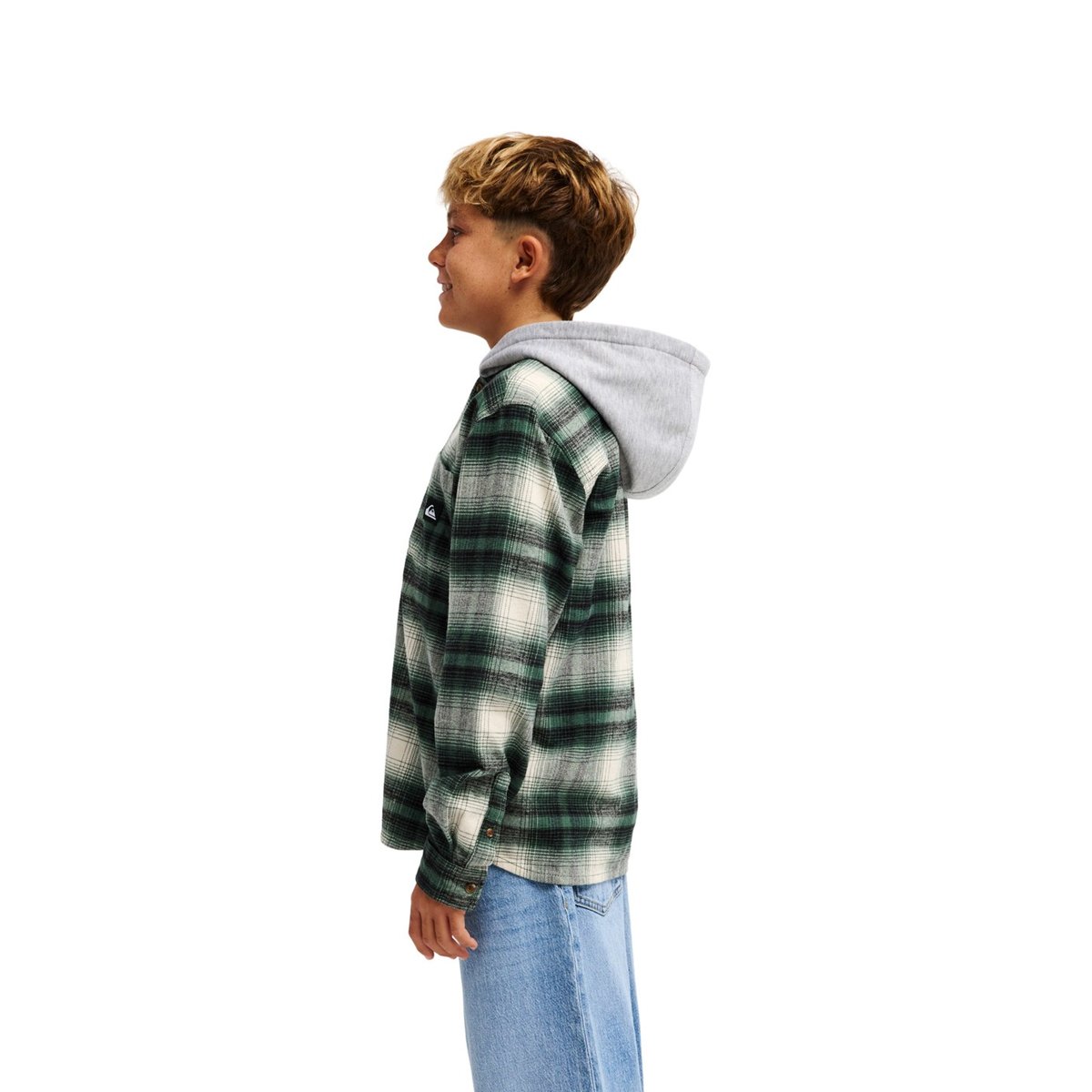 Chemise à capuche en flanelle TIMETABLE vert foresttimetablebushing check, QUIKSILVER