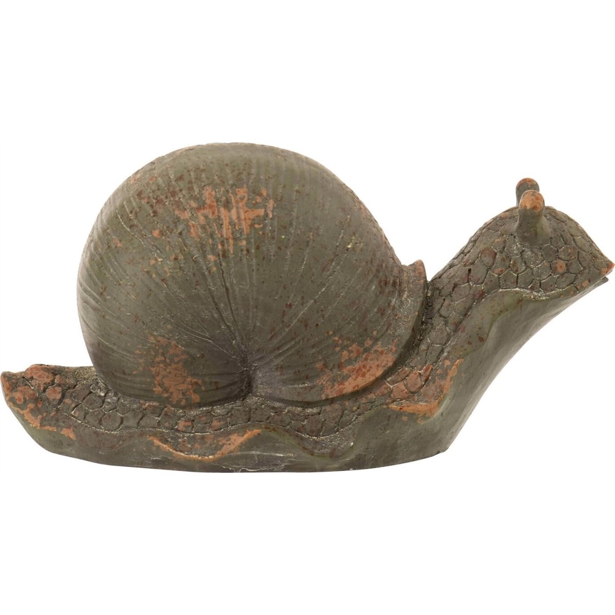Escargot décoratif d'extérieur en résine vert foncé antique, RECOLLECTION
