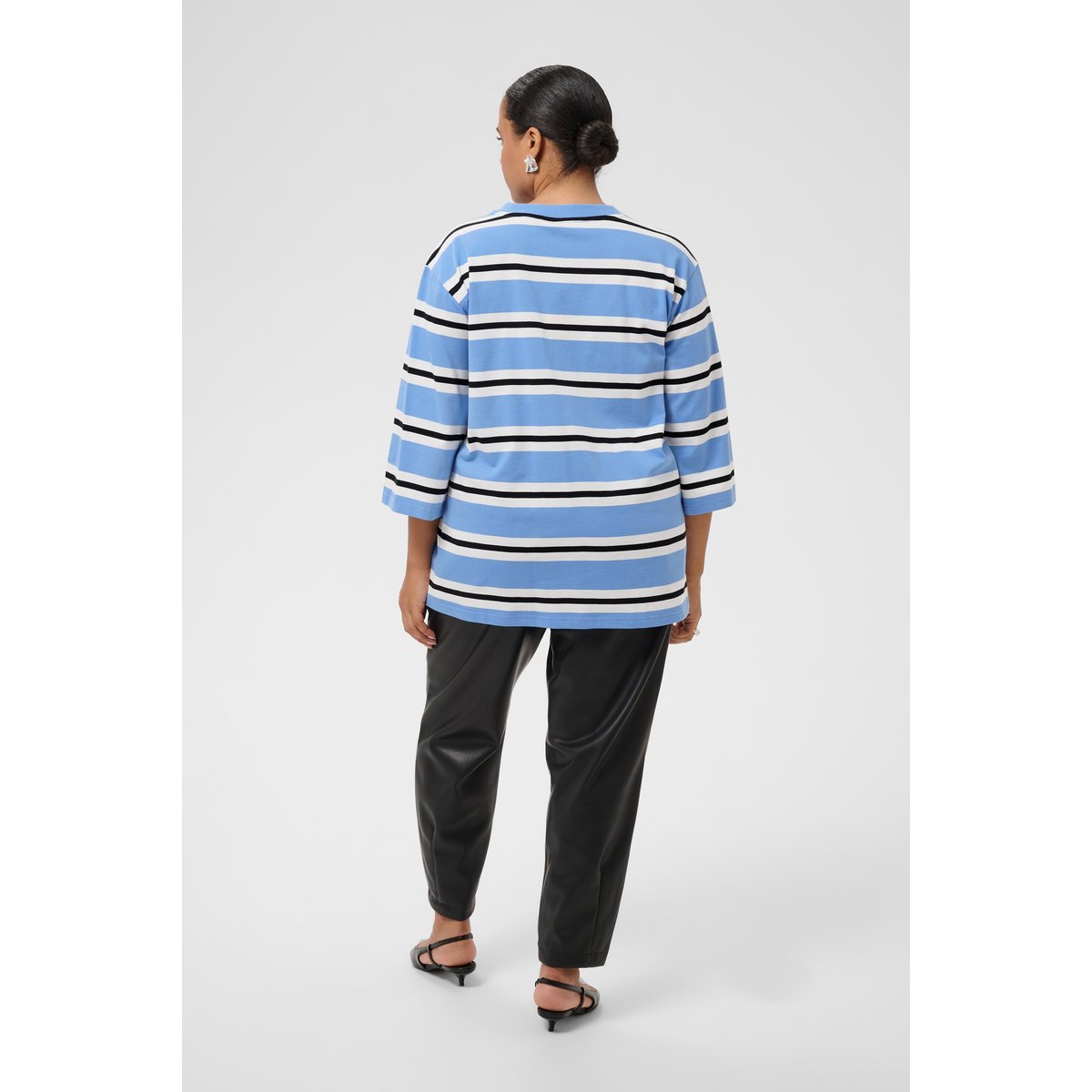 T-shirt à manches longues bleu provance/chalk/black deep, KAFFE CURVE