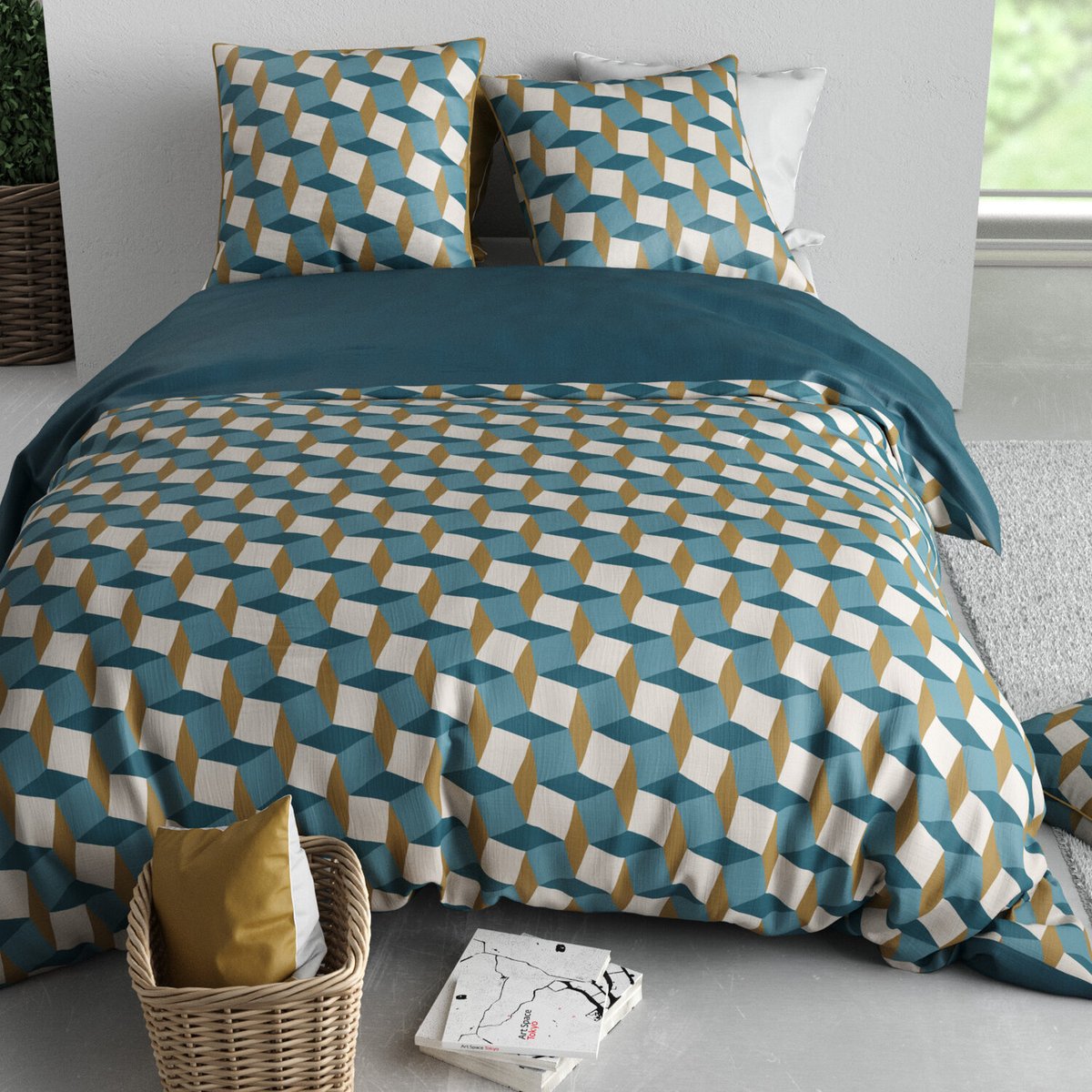Parure housse de couette en coton, Polo imprime, C DESIGN HOME TEXTILE