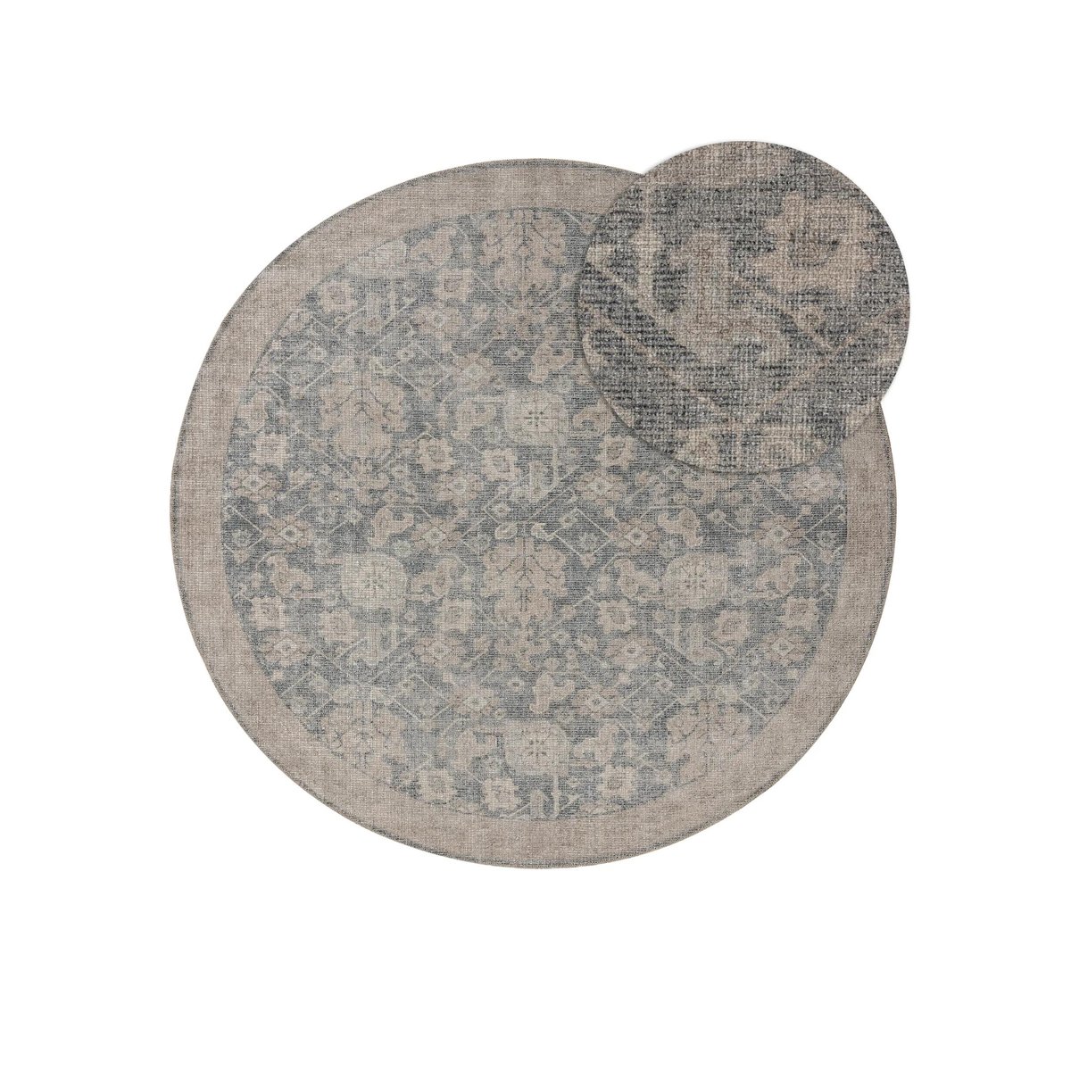 Tapis rond LORENZO gris foncé, BENUTA
