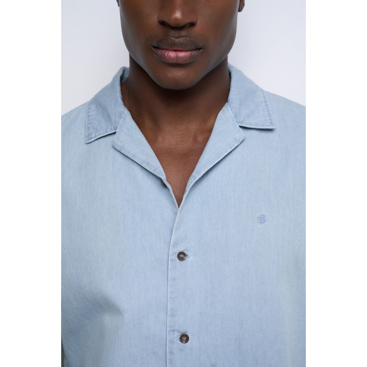 CHEMISE À MANCHES COURTES EN DENIM LÉGER bleu cobalt, SALSA JEANS