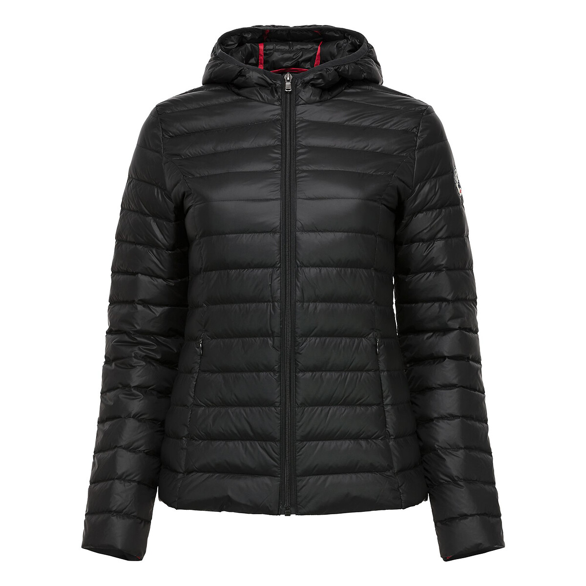 Cloe Quilted Padded Jacket with Hood and Zip Fastening black, JOTT