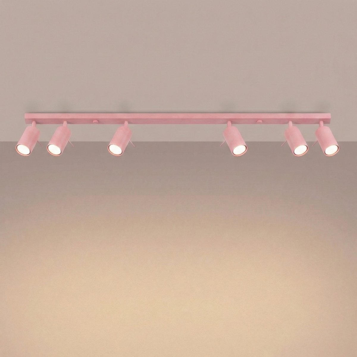 Plafonnier Acier Rose GU10 6 RING rose, EDEN