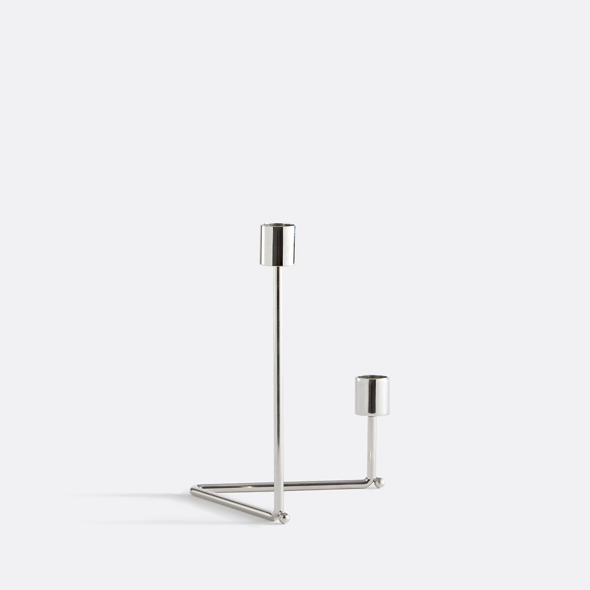 Double bougeoir en métal acier chromé, Alie chrome, LA REDOUTE INTERIEURS