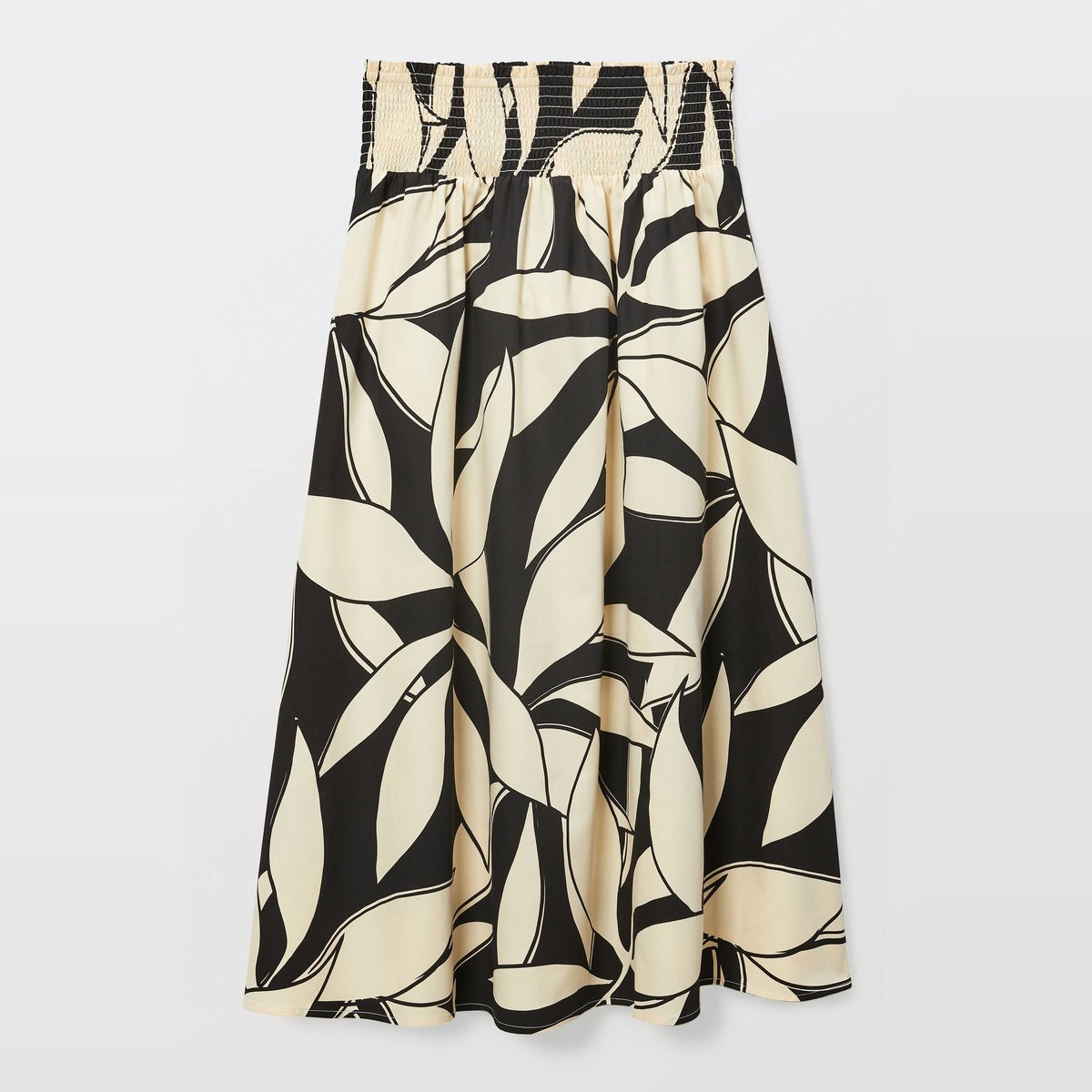 Jupe imprimée taille smockée en coton BIO GOTS butter cream, MONOPRIX