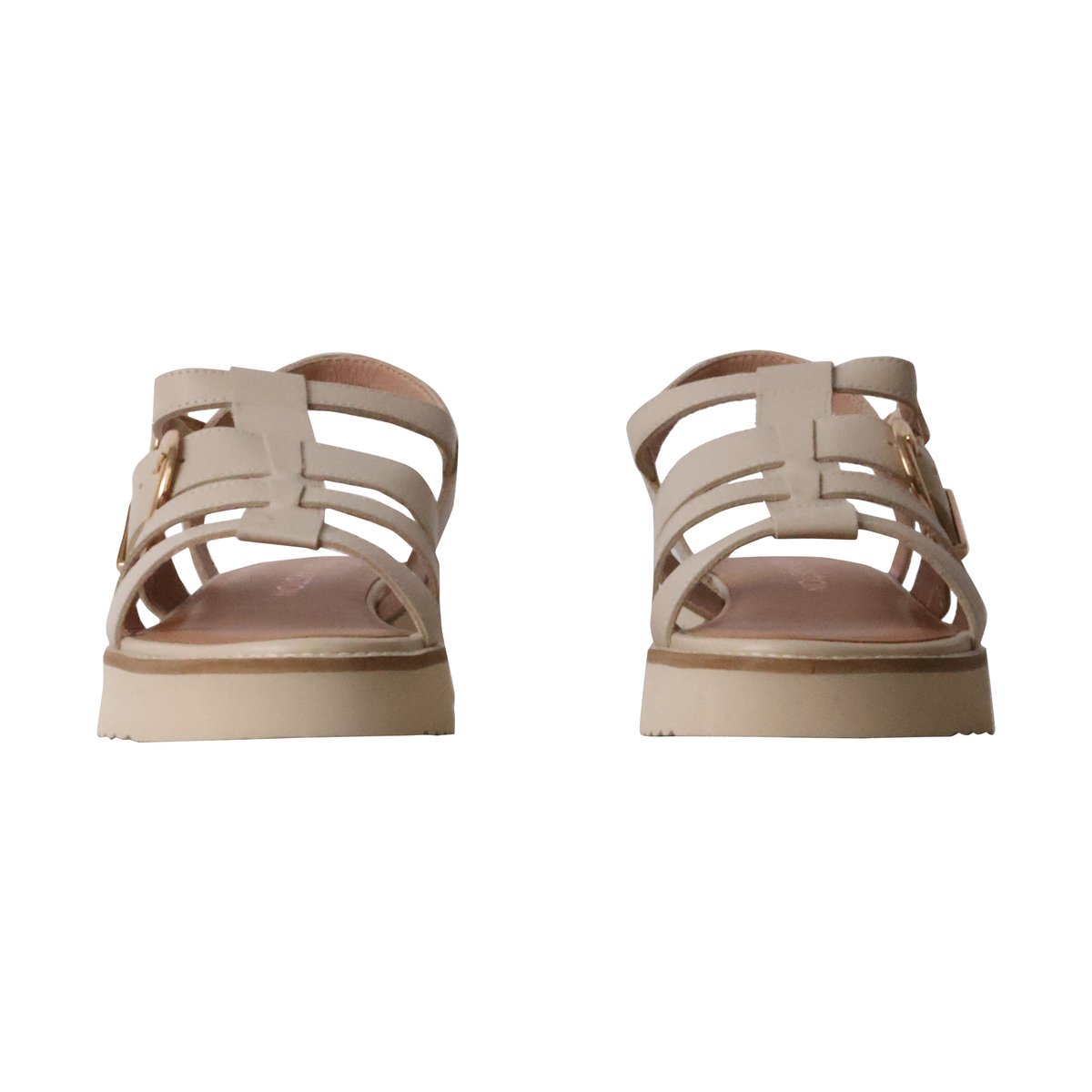 Sandales Cuir Claudia crème, EMILIE KARSTON