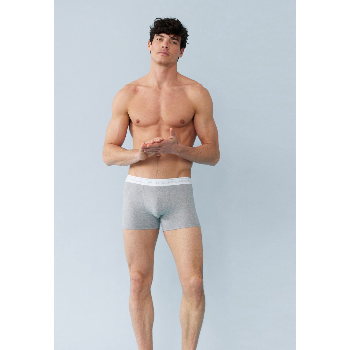 Lot de 6 boxers en coton Redoutable noir blanc bleu foncé rouge gris chiné bleu, LE SLIP FRANCAIS