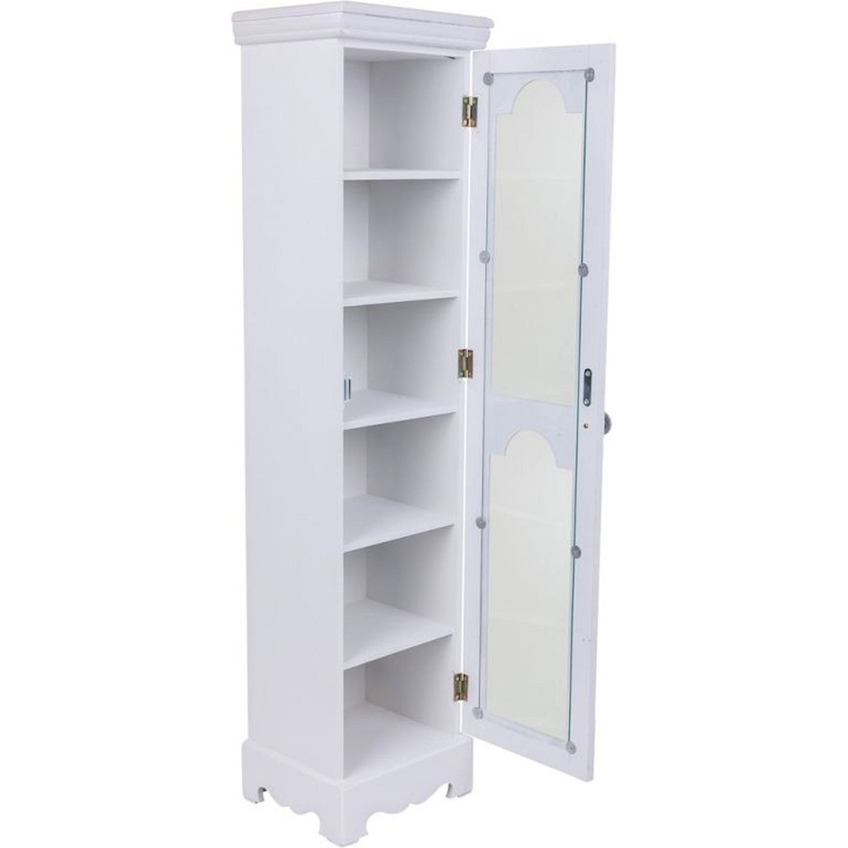 Armoire vitrée rectangulaire en bois blanc effet bois clair, RECOLLECTION