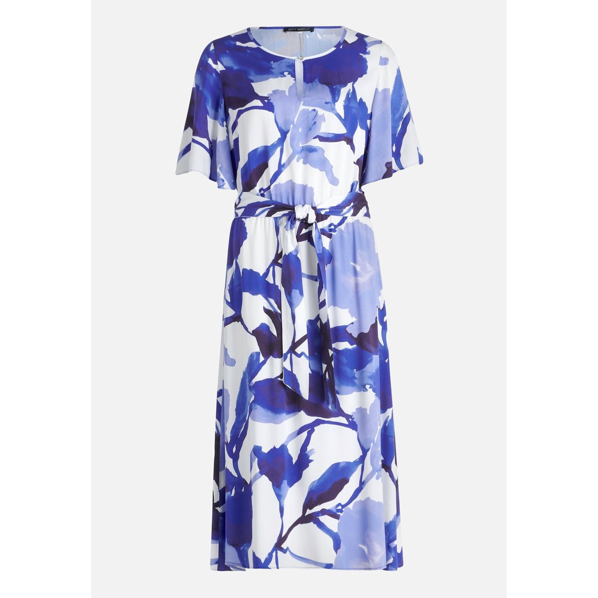 Robe d'été à encolure ronde blanc/bleu, BETTY BARCLAY