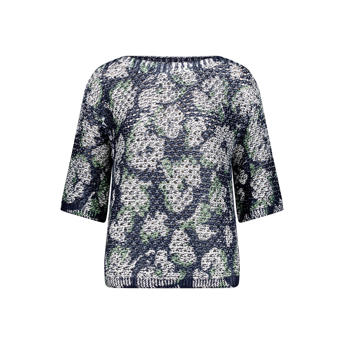 Pull-over en maille à imprimé dark blue/beige, BETTY BARCLAY