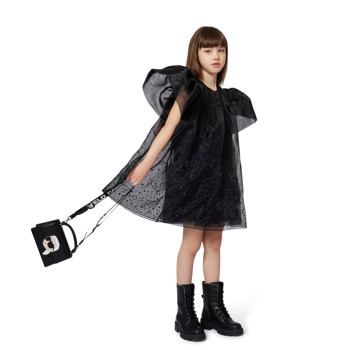 Robe à manches courtes black, KARL LAGERFELD KIDS