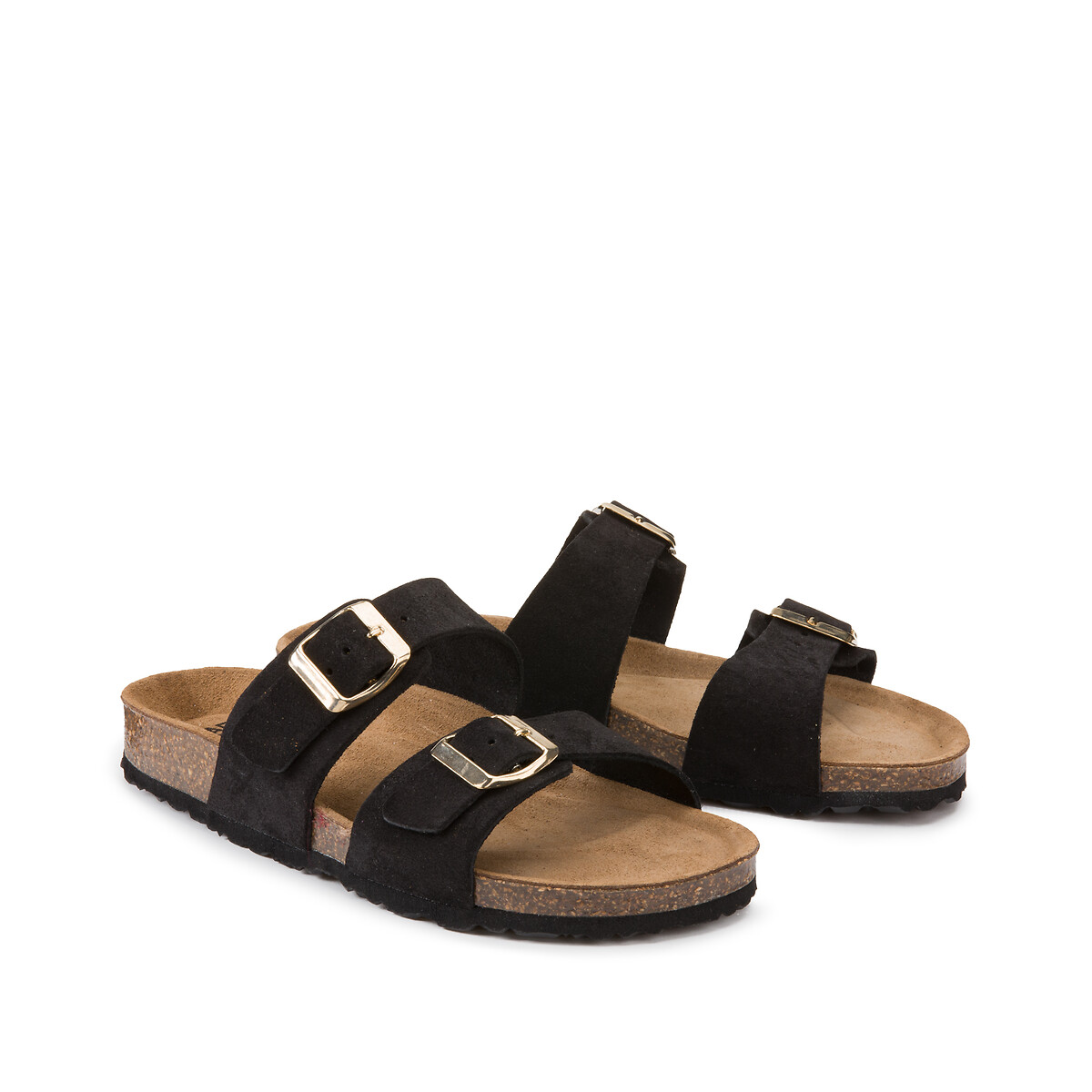 Gefutterte lederpantoletten arizona fell schwarz Birkenstock La Redoute