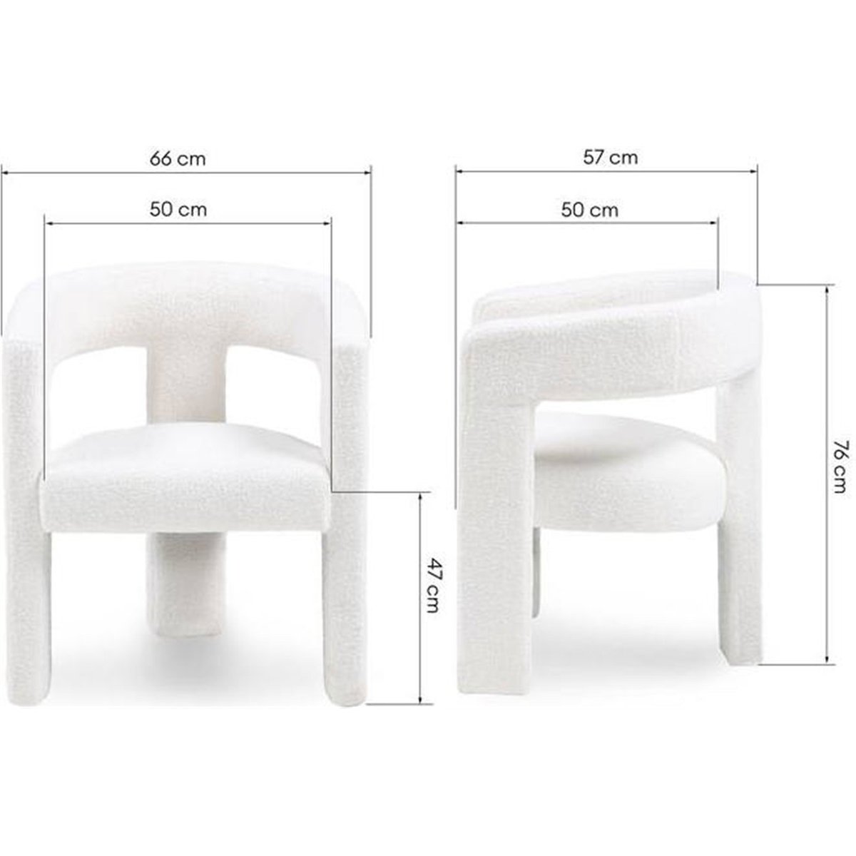 Fauteuil lounge en velours collection LAUREN crème, RECOLLECTION