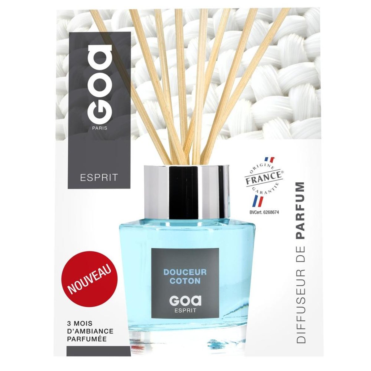 Parfum d'intérieur - Goatier esprit 200ml douceur de coton bleu, GOA