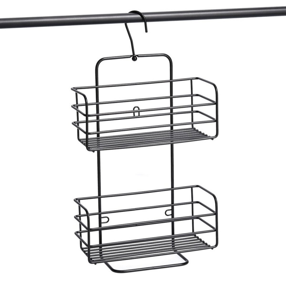 Etagère de douche métal noir, ZELLER PRESENT