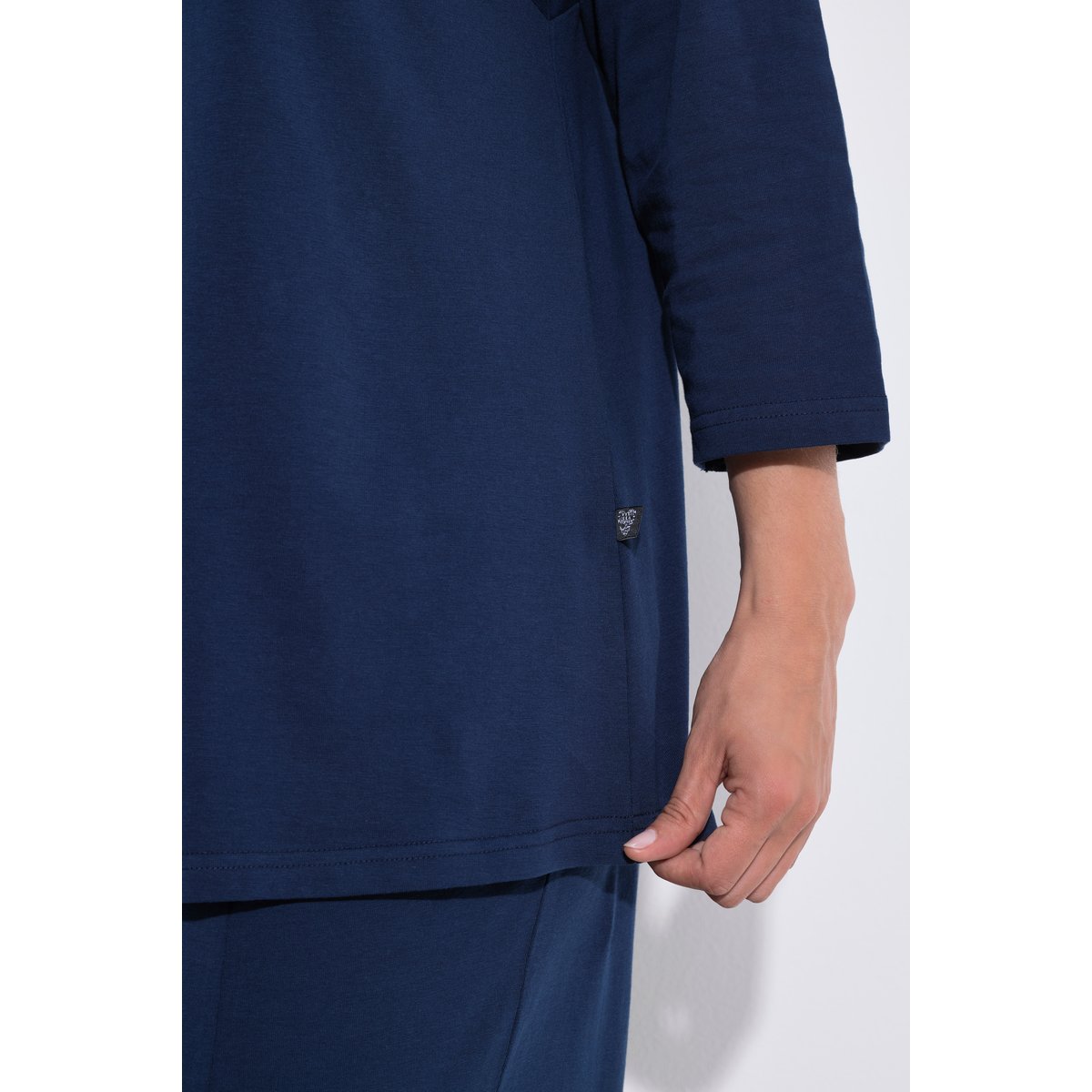 Pyjama avec coutures fantaisie bleu nuit, ULLA POPKEN