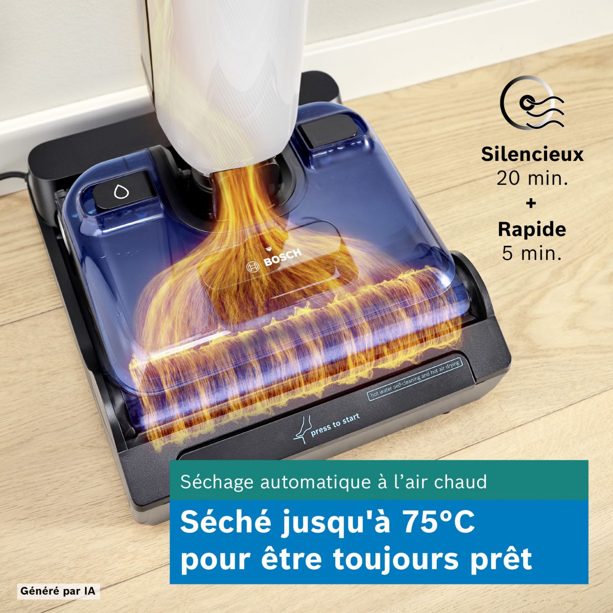 Aspirateur laveur Série 4 BHF41WX couleur unique, BOSCH