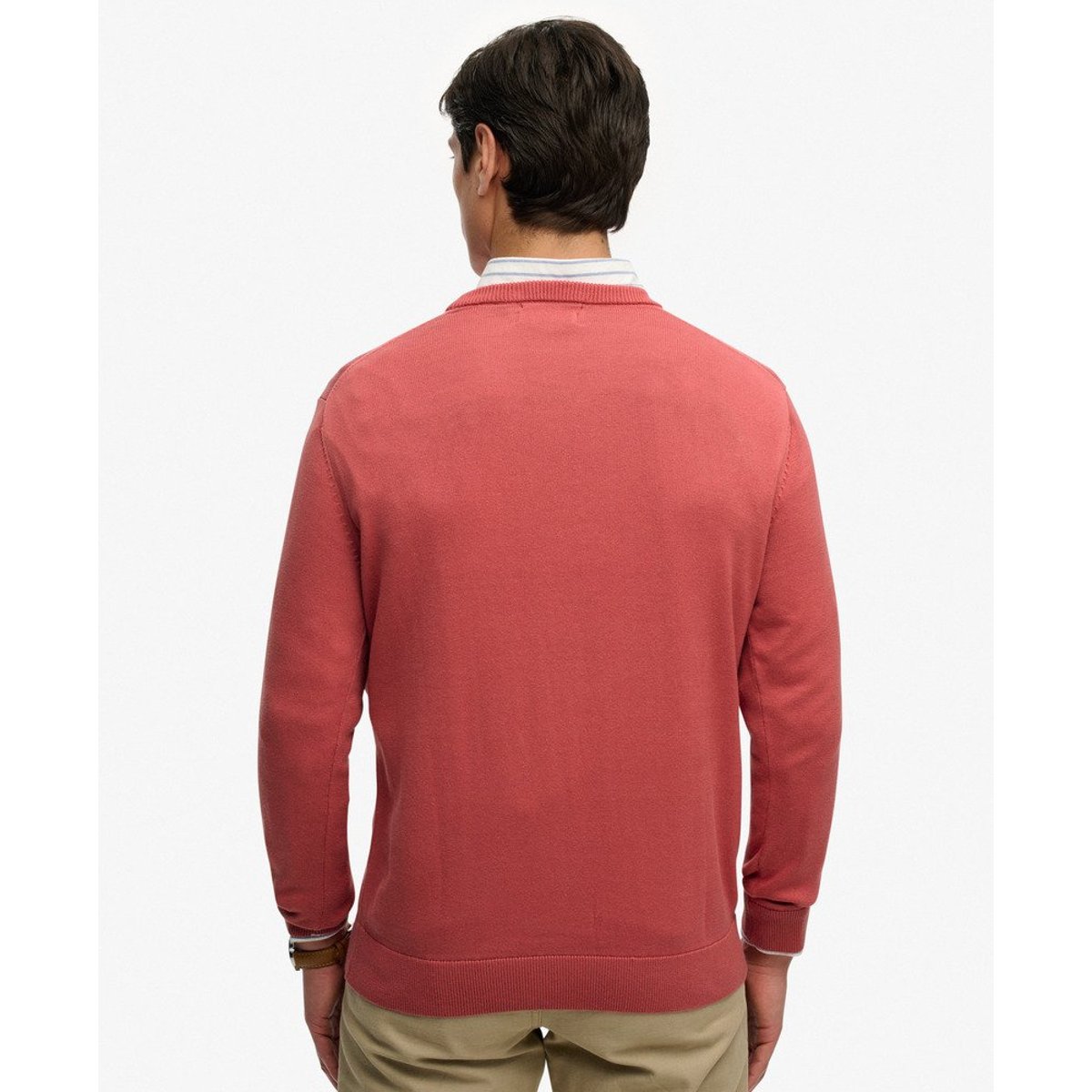 Pull en coton Essentials rose bonbon, SUPERDRY