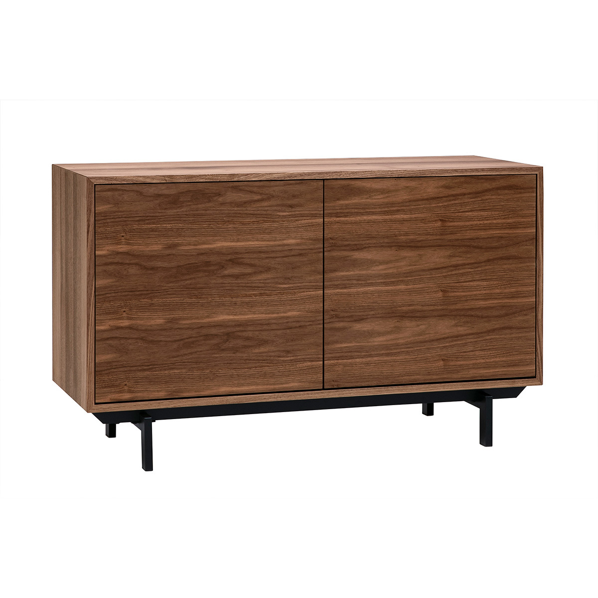 Buffet vintage en bois foncé noyer 2 portes L120 cm MANNY couleur unique, MILIBOO