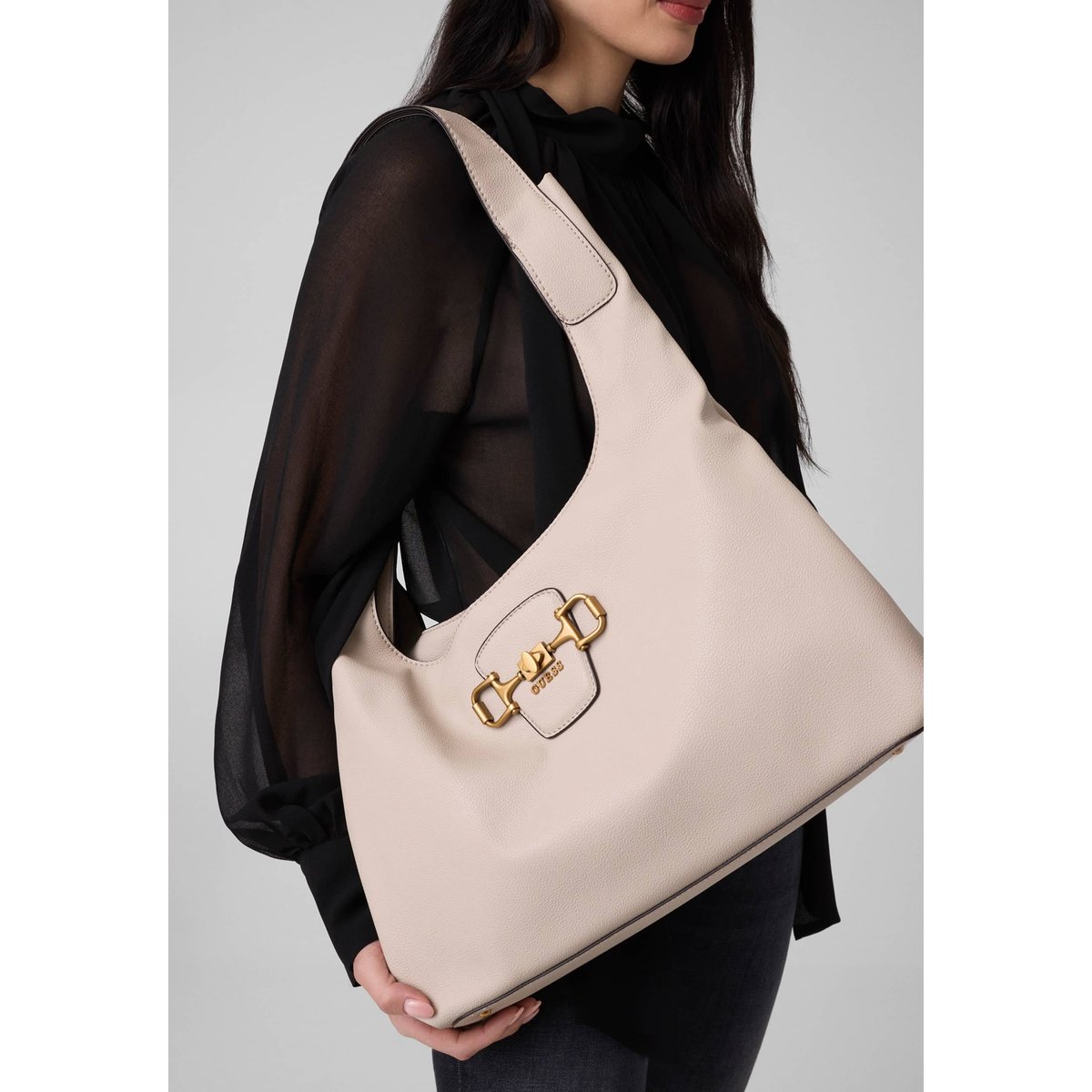 Sac Hobo Maxi Sunset crème, GUESS