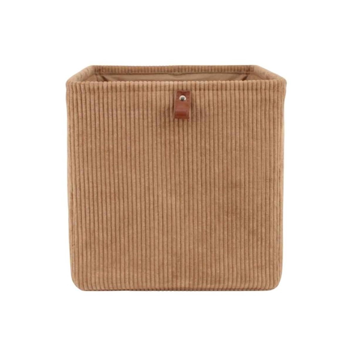 Cube de rangement en velours 31x3cm marron, ORNAMI