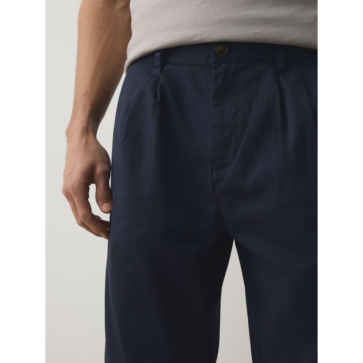Pantalon chino stretch en coton majoritaire bleu, NEXT