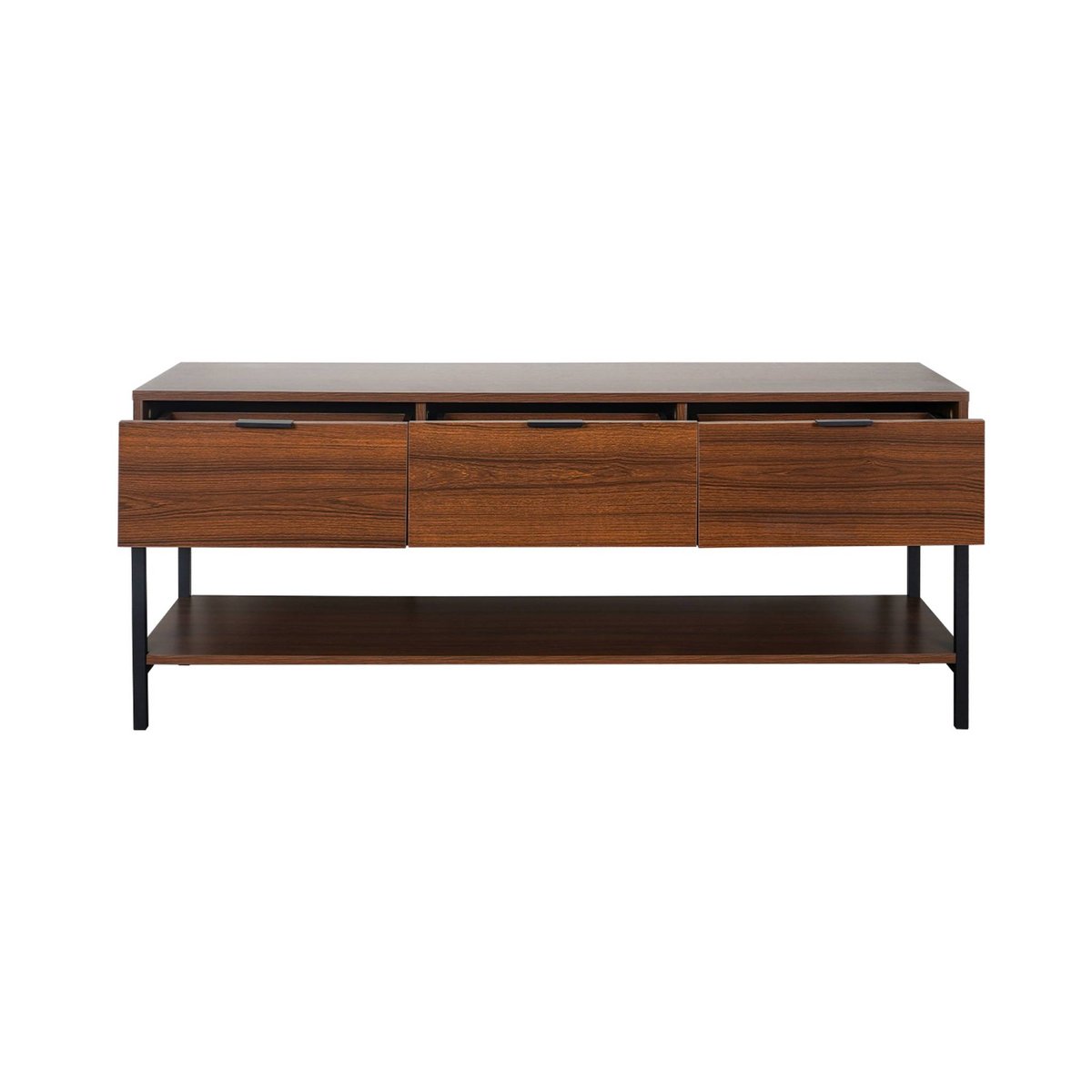 Meuble TV décor noyer 3 tiroirs 130cm WALNUT noyer, SWEEEK
