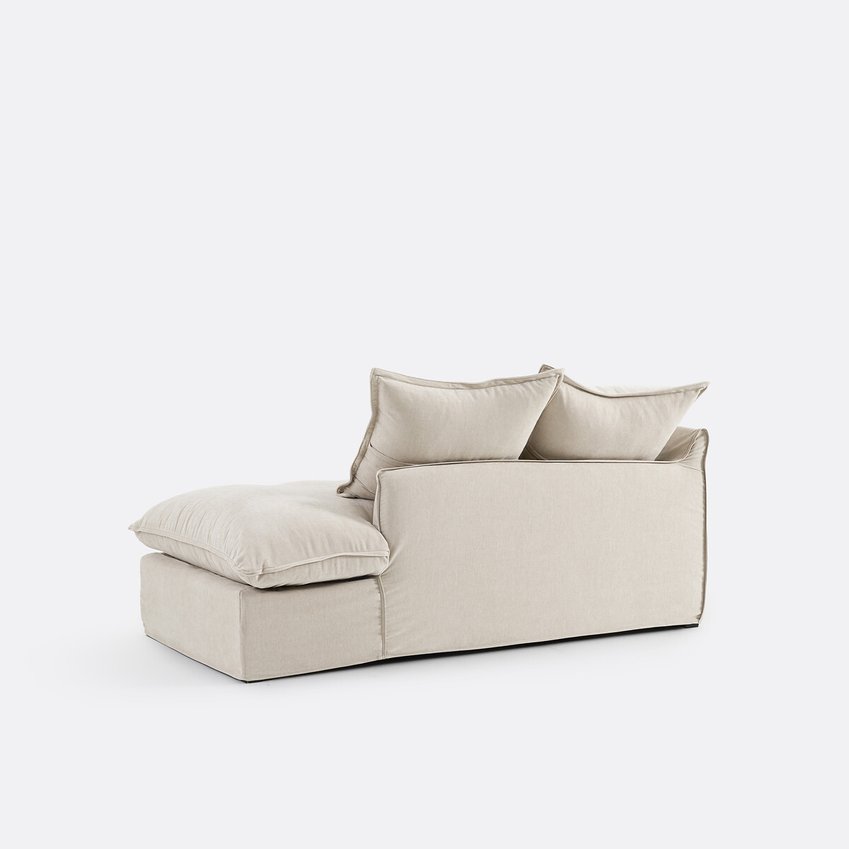 Méridienne droite, déhoussable, en polyester chiné, ODNA beige, LA REDOUTE INTERIEURS