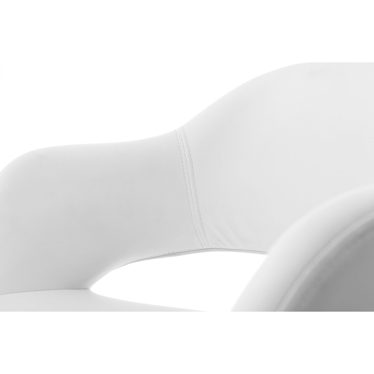 Fauteuil pivotant design blanc et acier chromé JESSY blanc, MILIBOO