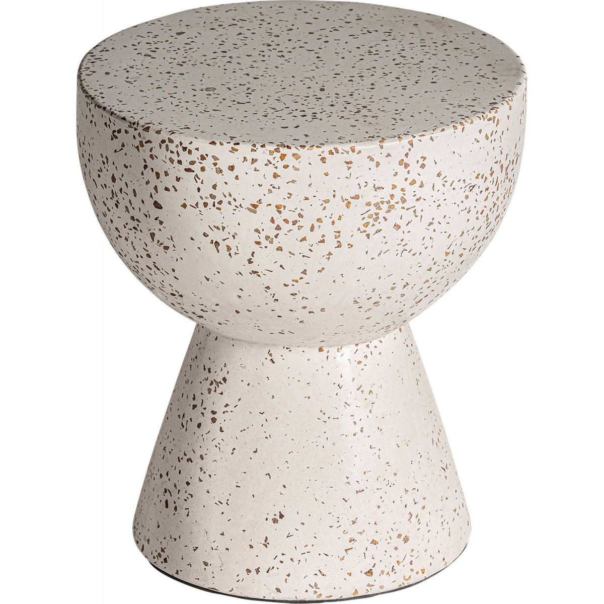 Table basse ronde en terrazzo, ALBENGA blanc, RECOLLECTION
