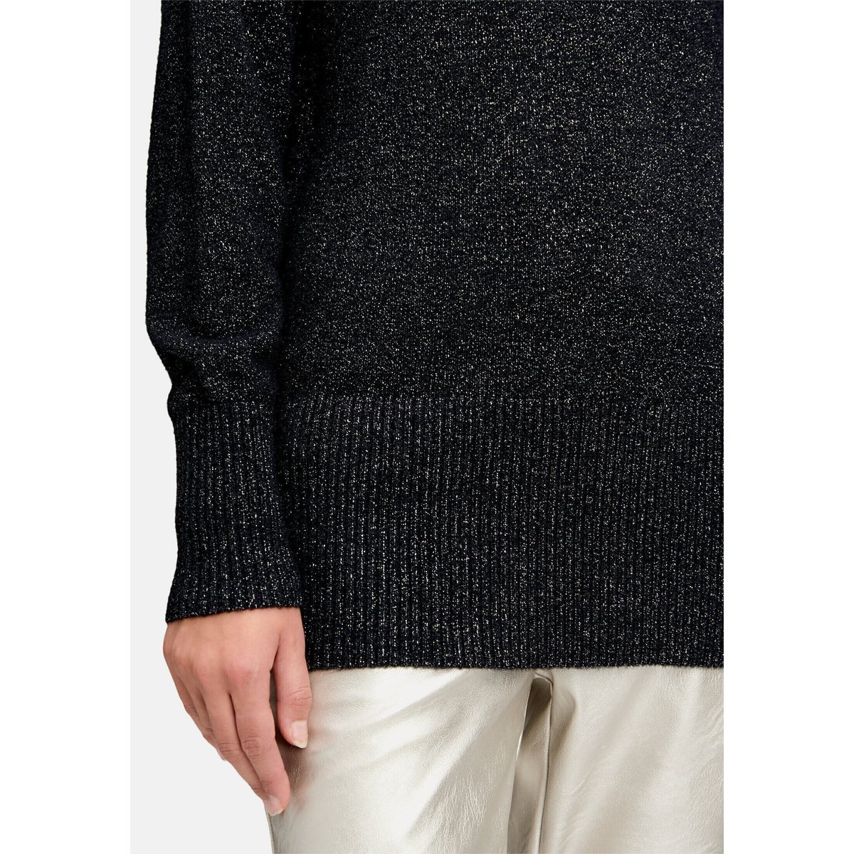 Pull-over en maille à fils de fil textile noir, BETTY & CO