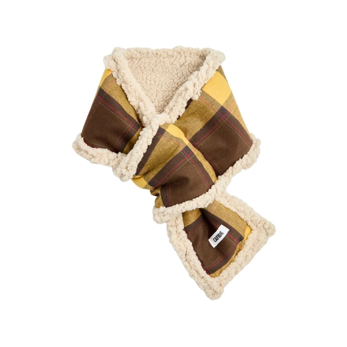 Écharpe tartan moutarde pour chien, Mica jaune, CAFIDE