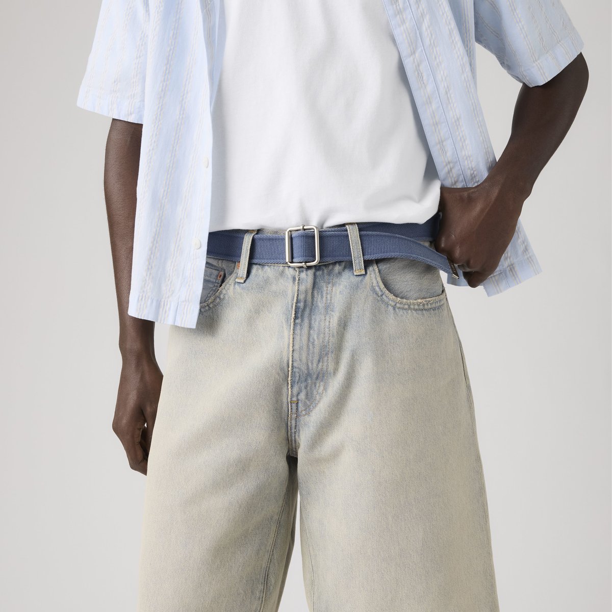 Ceinture en sangle délavée bleu - indigo, LEVI'S