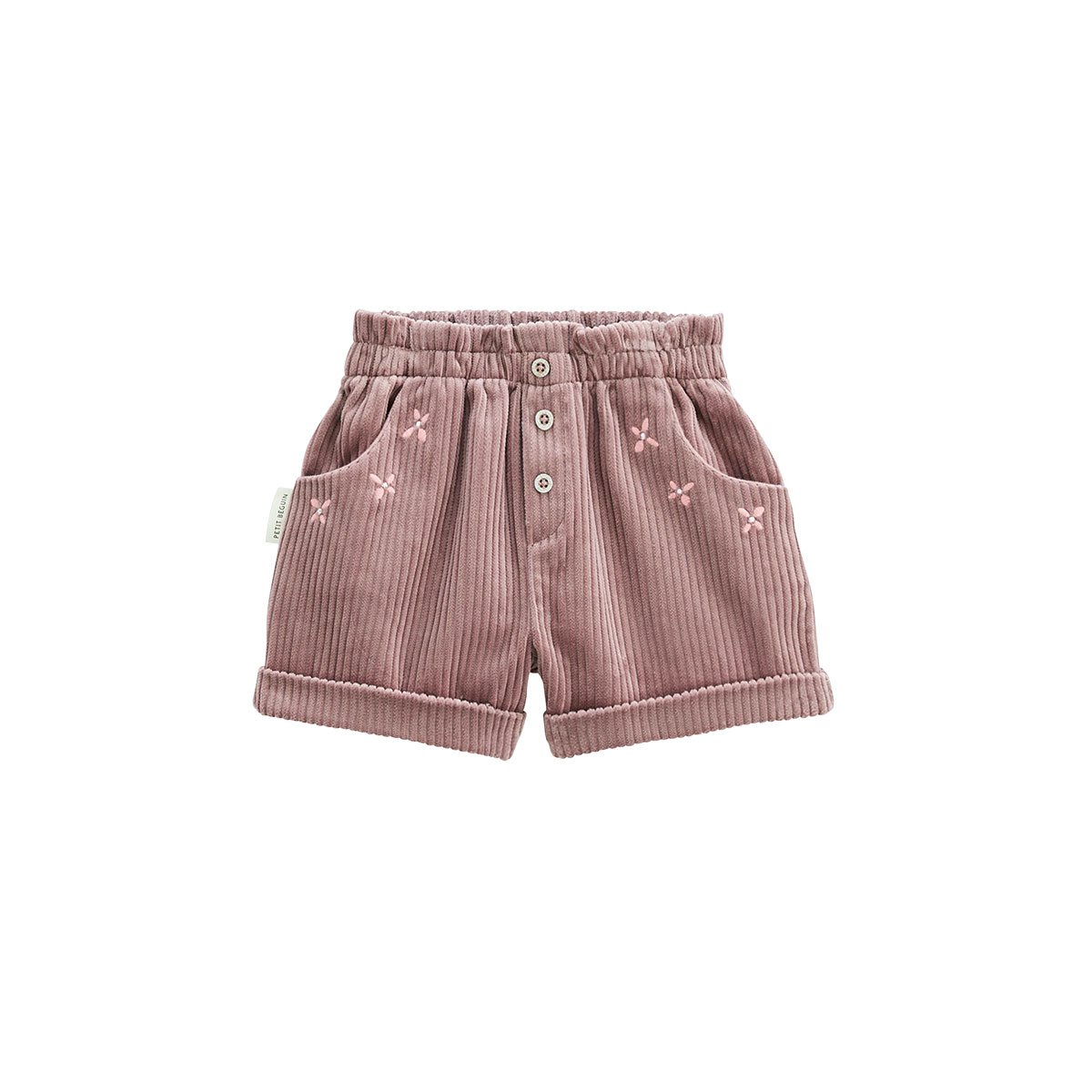 Short enfant en velours côtelé Sora prune, PETIT BEGUIN