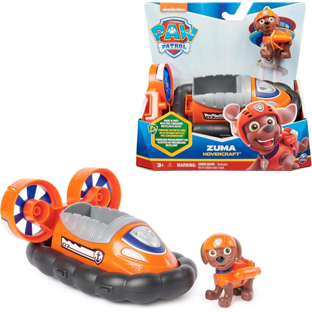 La Pat Patrouille Aéroglisseur avec figurine Zuma multicolore, SPIN MASTER