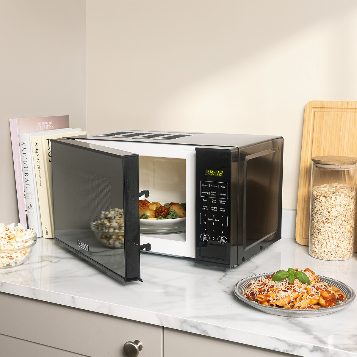 800W 20L Touch Membrane Microwave black, HADEN