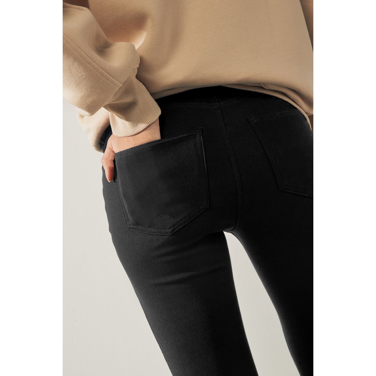 Legging en denim jersey court noir, NEXT
