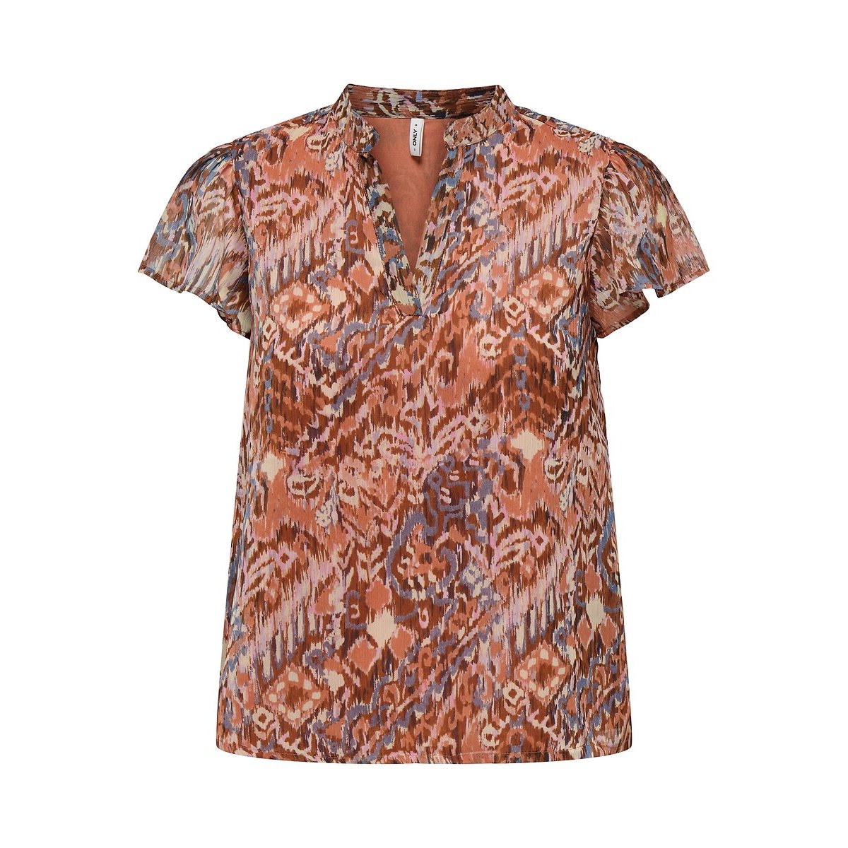 Blouse imprimée à manches courtes imprimé rouge, ONLY