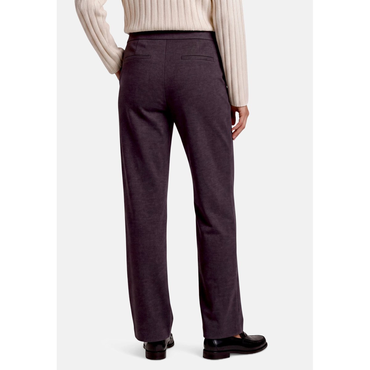 Pantalon casual à jambes larges anthracite melange, ZERO