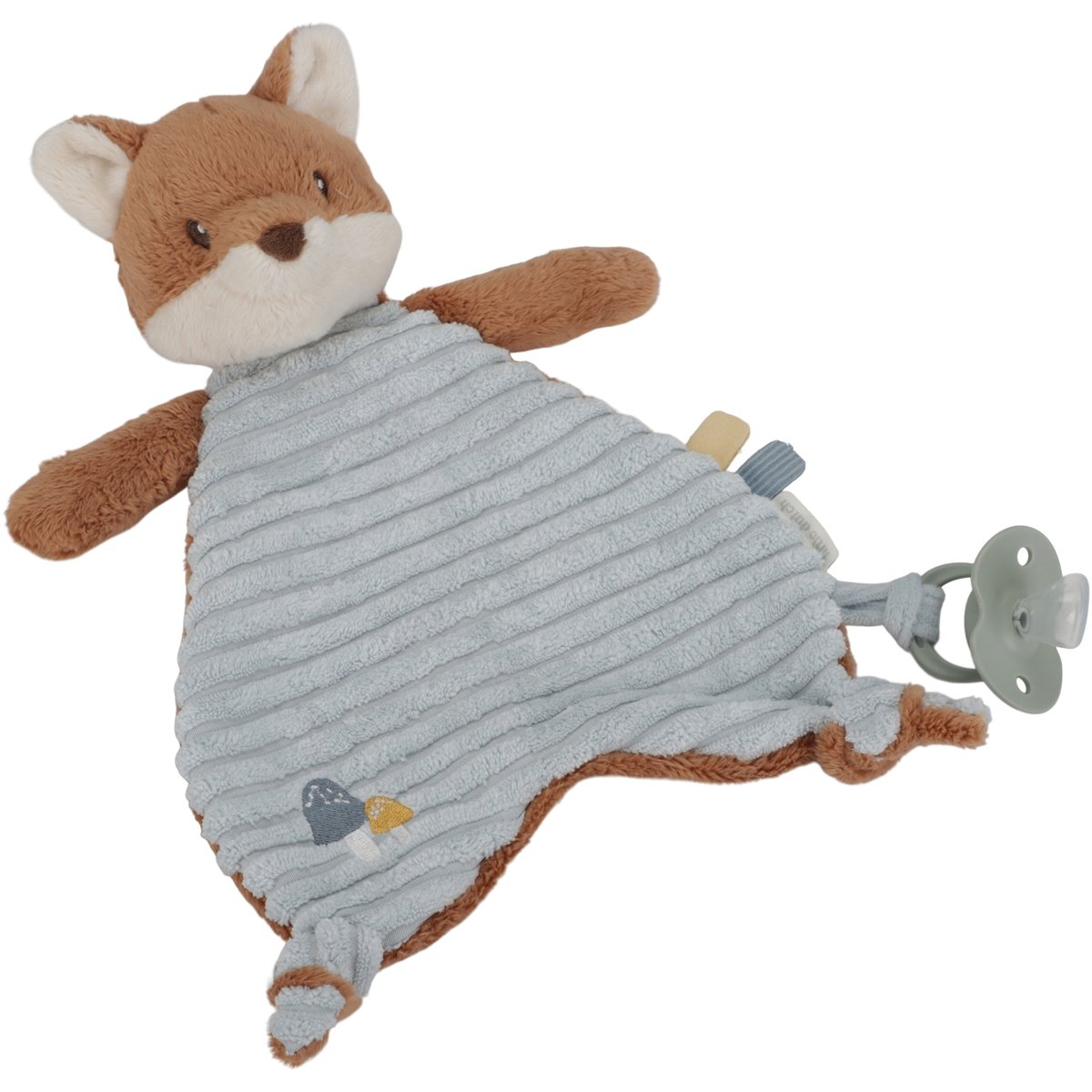 Doudou attache sucette bleu, beige, marron, LITTLE DUTCH