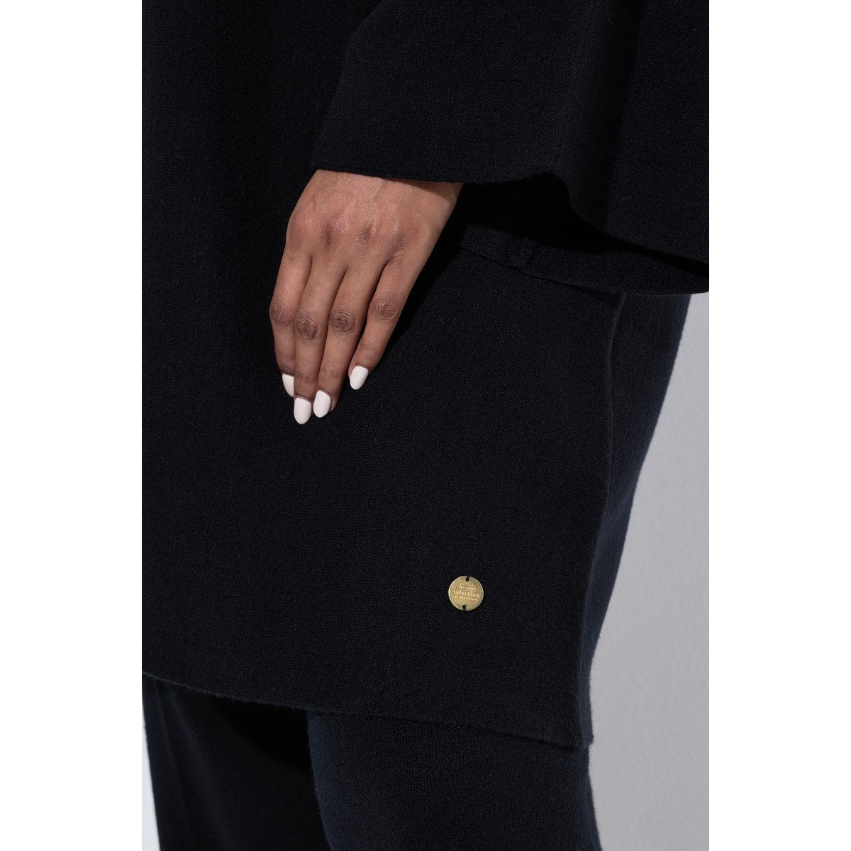 Cardigan, coupe oversize sans fermeture noir, ULLA POPKEN