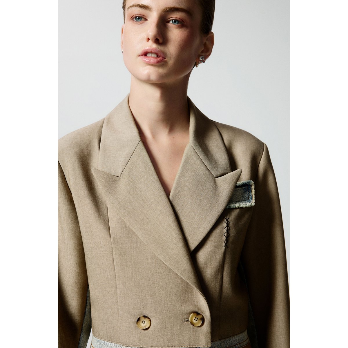Veste crop bimatière gray, DESIGUAL